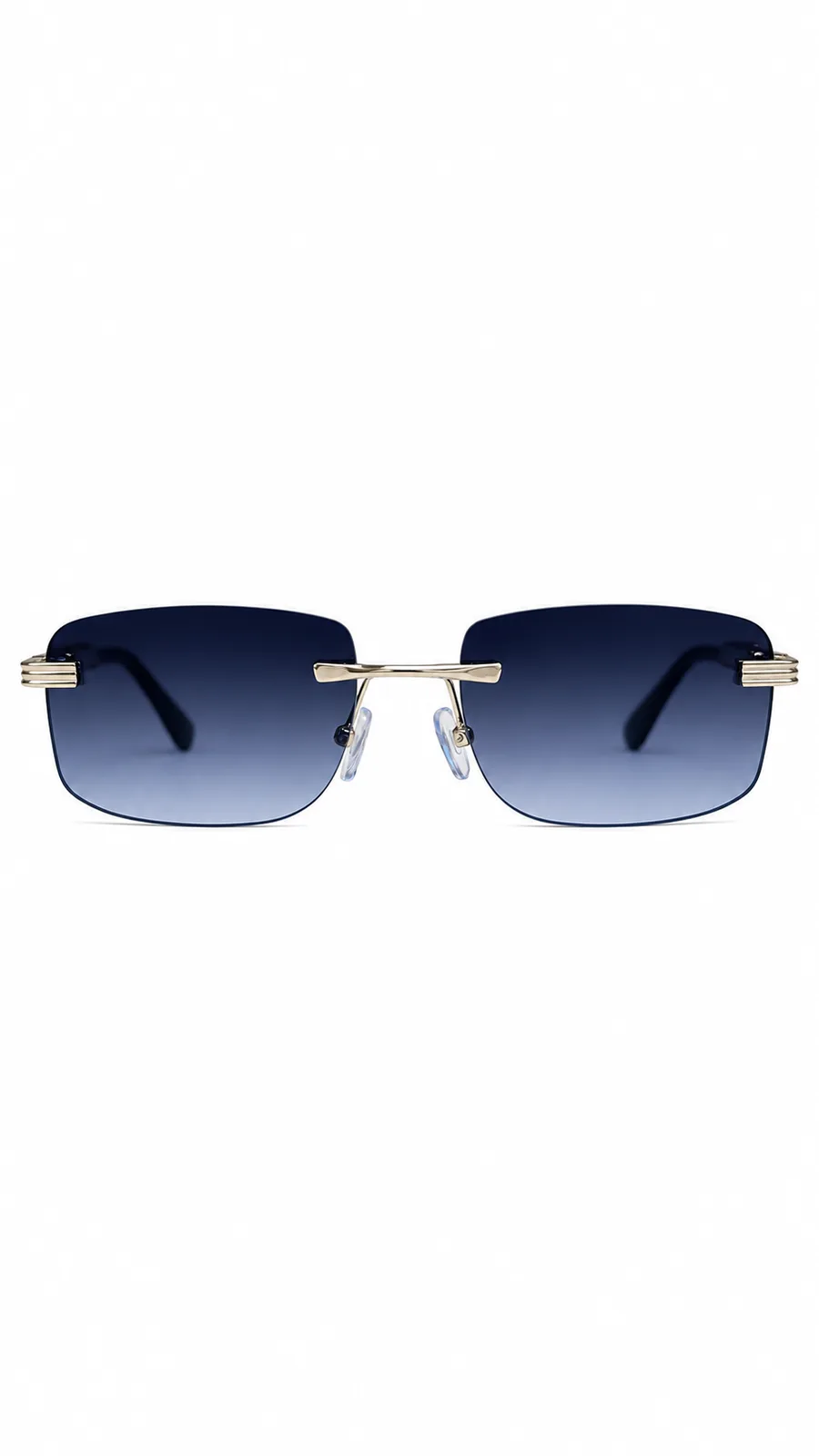 Óculos Stark dourado com lente azul degradê